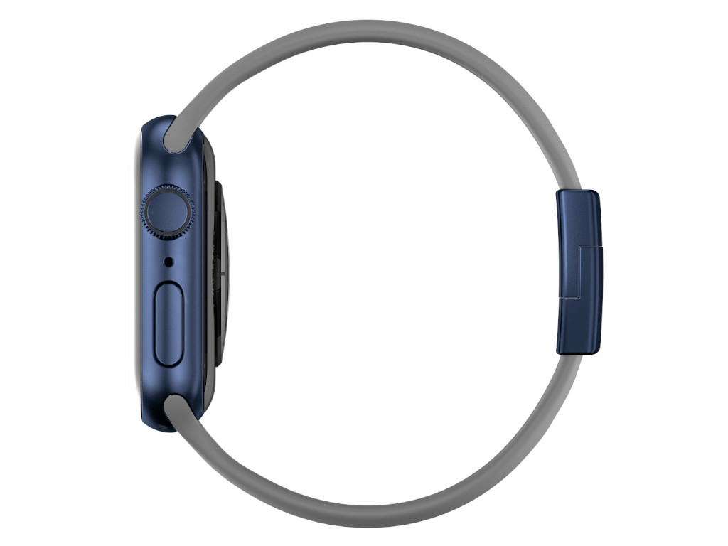 xMount@Strap Apple Watch Armband grau Aluminiumverschluß blau
