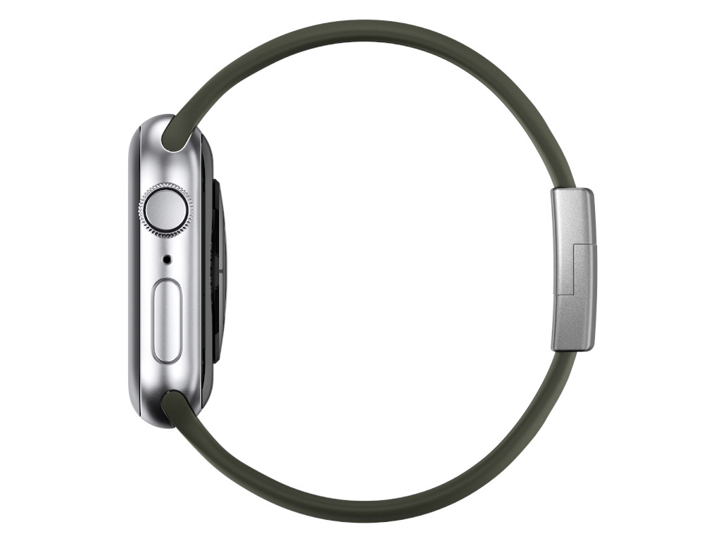 xMount@Strap Apple Watch Armband grün Aluminiumverschluß silber