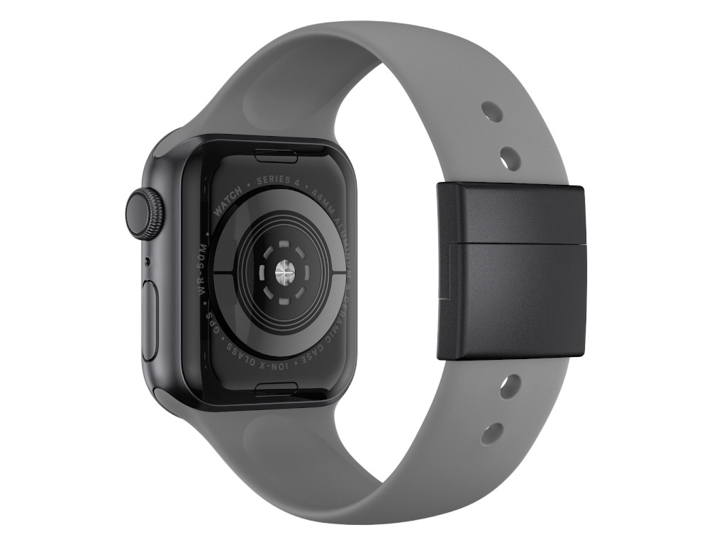 xMount@Strap Apple Watch Armband grau Aluminiumverschluß schwarz