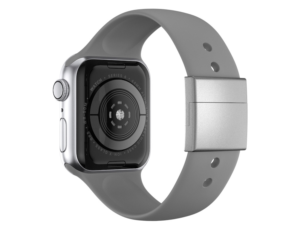 xMount@Strap Apple Watch Armband grau Aluminiumverschluß silber