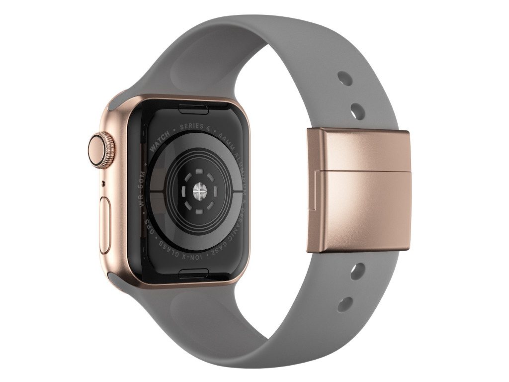 xMount@Strap Apple Watch band grey aluminum close gold