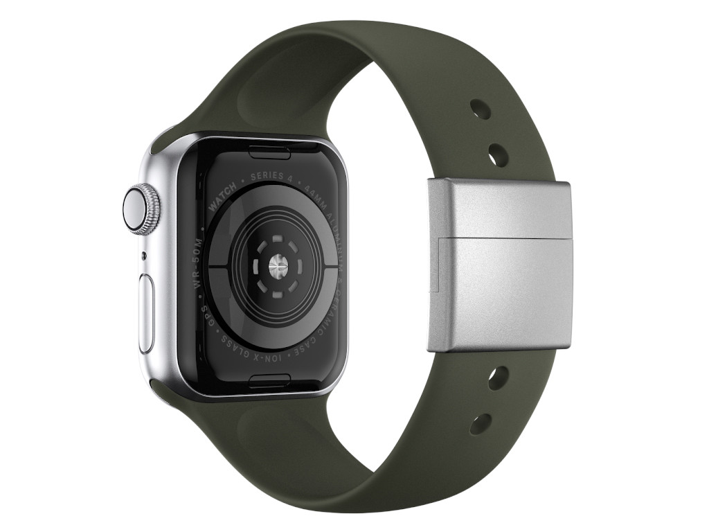 xMount@Strap Apple Watch Armband grün Aluminiumverschluß silber