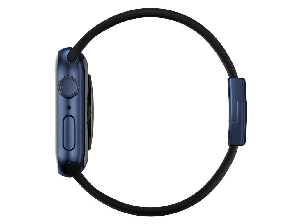 xMount@Strap Apple Watch Armband schwarz Aluminiumverschluß blau