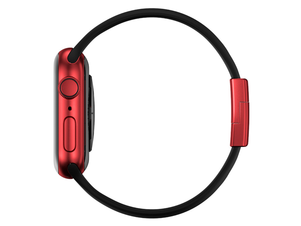 xMount@Strap Apple Watch Armband schwarz Aluminiumverschluß rot