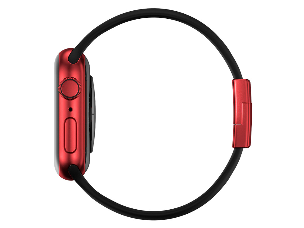 xMount@Strap Apple Watch band black aluminum close red