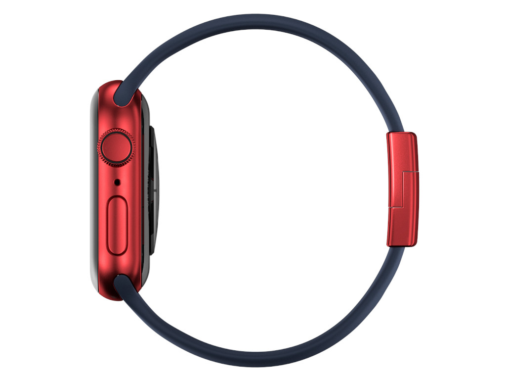 xMount@Strap Apple Watch Armband blau Aluminiumverschluß rot