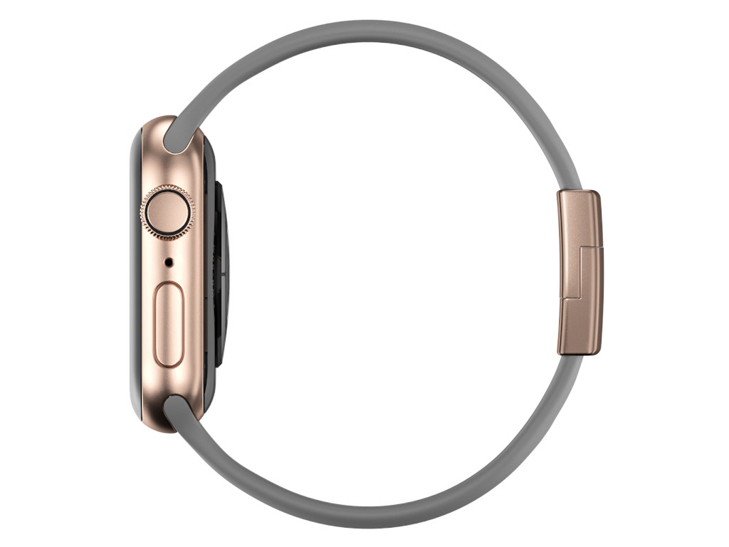 xMount@Strap Apple Watch Armband grau Aluminiumverschluß gold