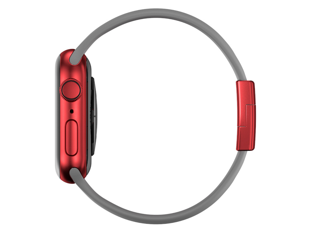 xMount@Strap Apple Watch Armband grau Aluminiumverschluß rot