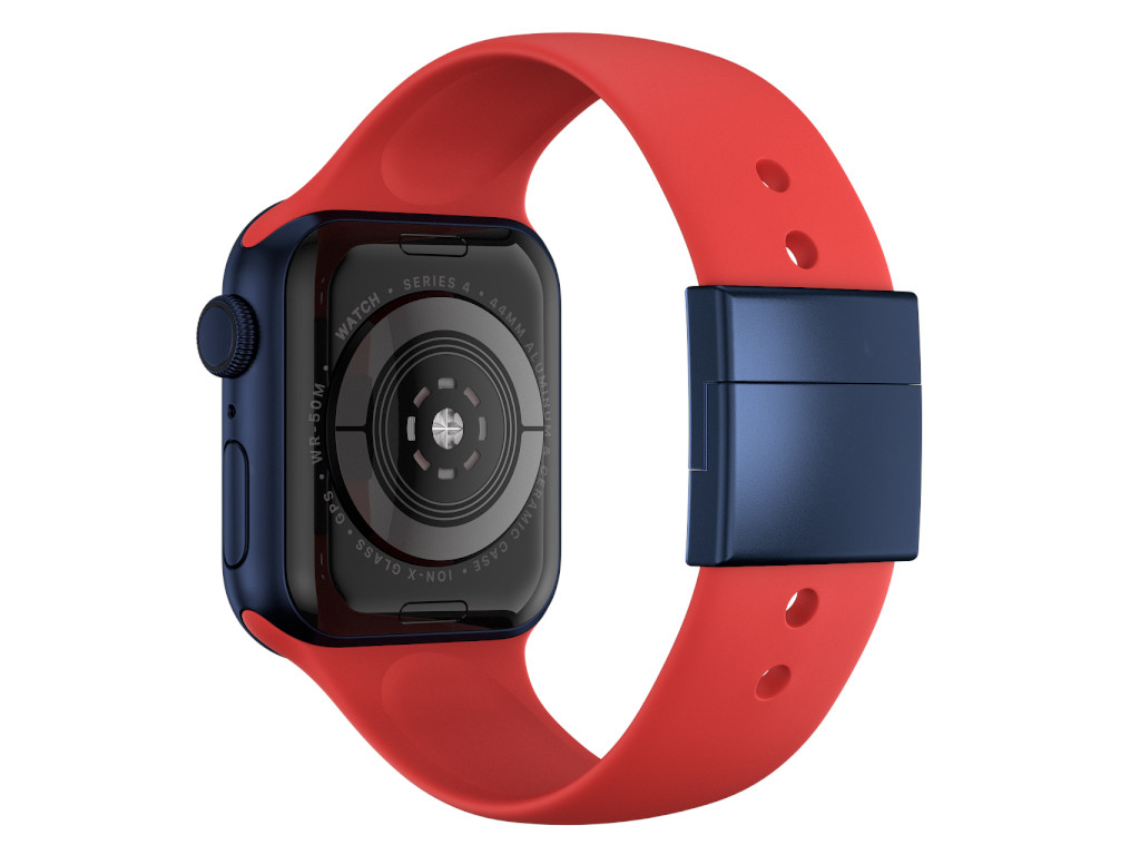 xMount@Strap Apple Watch Armband rot Aluminiumverschluß blau