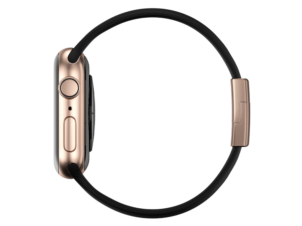 xMount@Strap Apple Watch Armband schwarz Aluminiumverschluß gold