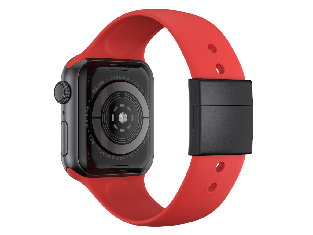 xMount@Strap Apple Watch Armband rot Aluminiumverschluß schwarz