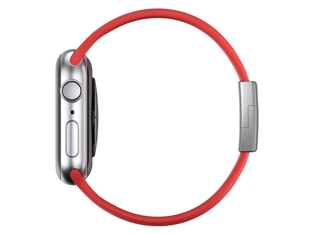 xMount@Strap Apple Watch Armband rot Aluminiumverschluß silber