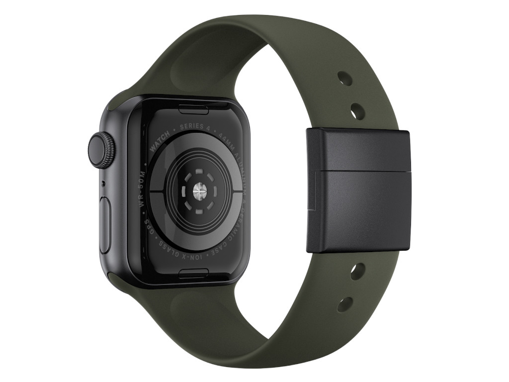 xMount@Strap Apple Watch band green aluminum close black