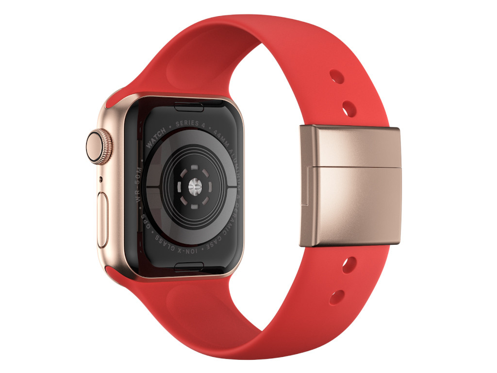 xMount@Strap Apple Watch Armband rot Aluminiumverschluß gold