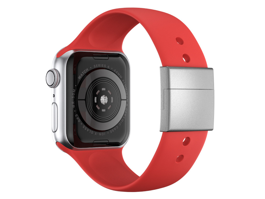 xMount@Strap Apple Watch Armband rot Aluminiumverschluß silber