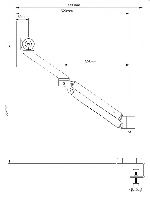 xMount@Lift iMac 27" Tischklammerhalterung