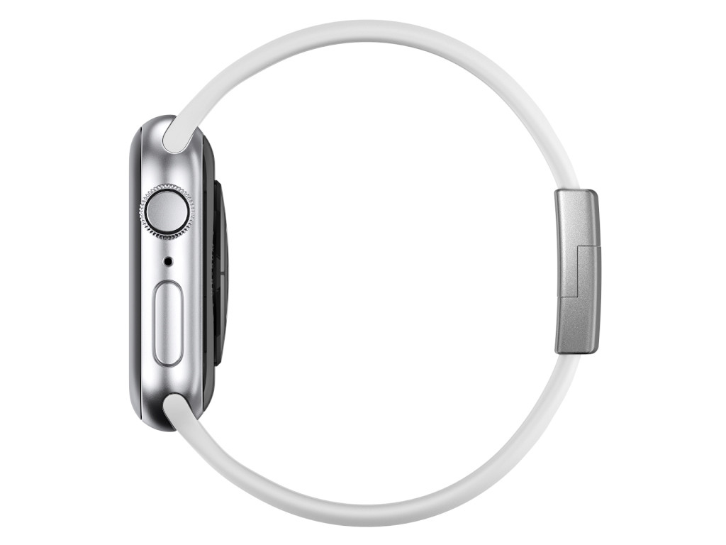 xMount@Strap Apple Watch band white aluminum close silver